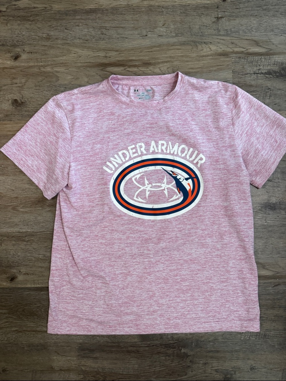 Under Armour  Heather Pink/Red Graphic Logo Tee